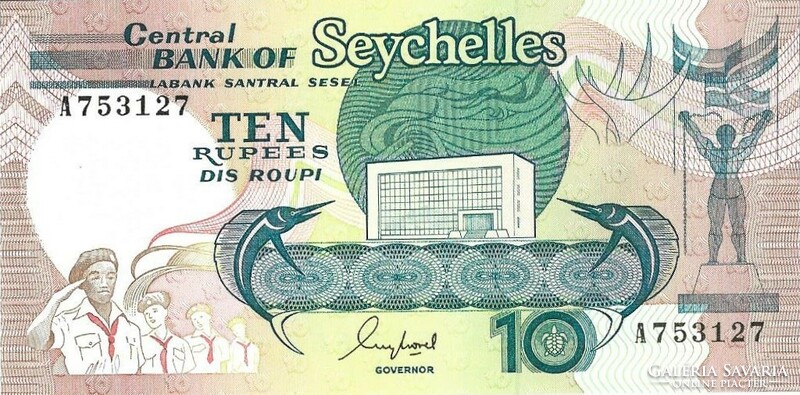 10 rupia rupees 1989 Seychelles szigetek UNC