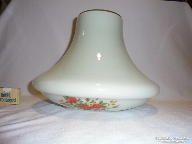 Old, rosy milk glass chandelier or lamp shade