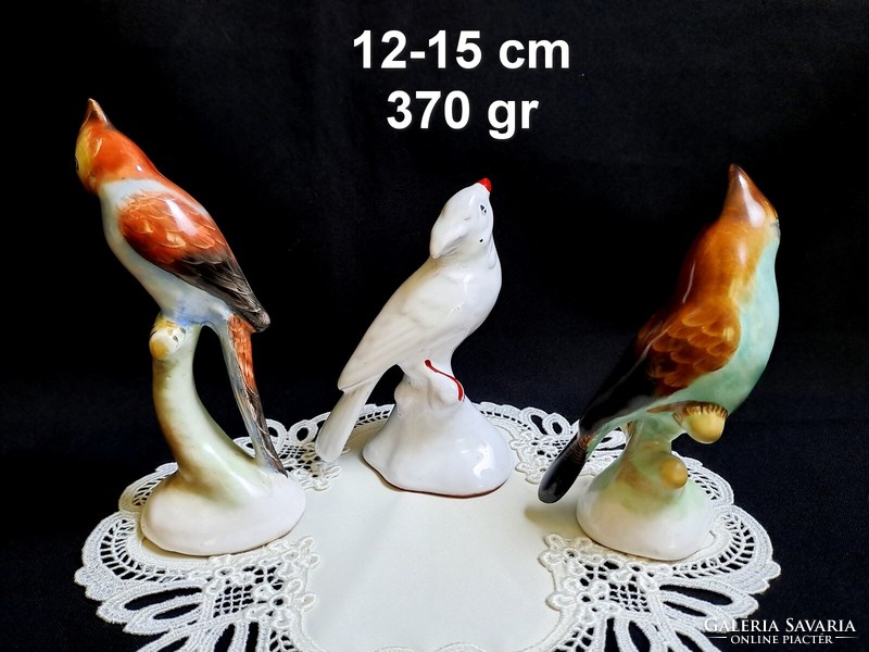 2 ceramic parrots from Bodrogkeresztúr + a ceramic gift