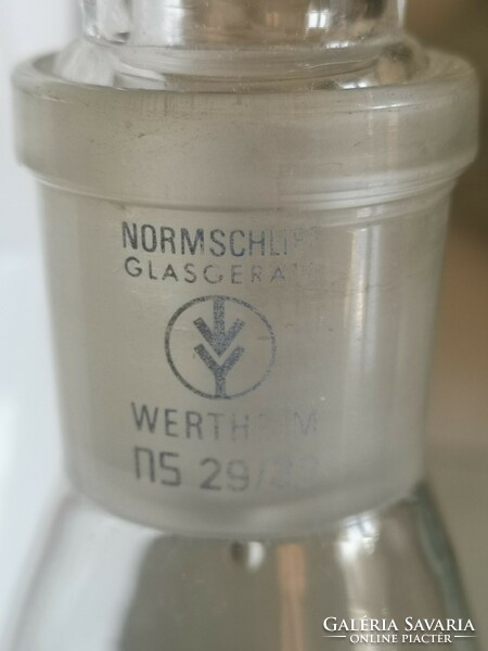 Laboratory glass, vintage schott & gen mainz, jena glas, stoppered heat-resistant, 2 dl