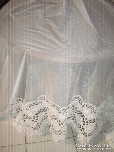 Álomszép vintage fehér széles csipkés elegáns köríves panoráma függöny