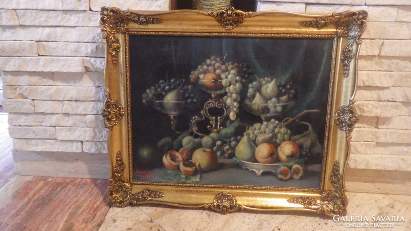 Falchetti oil on canvas fruit still life painting