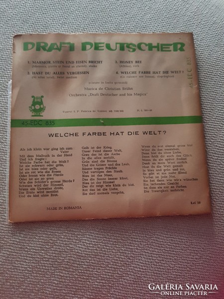 Drafi Deutscher kis lemez, hanglemez bakelit Románia