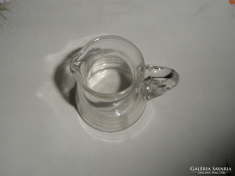 Old glass mini jug, spout