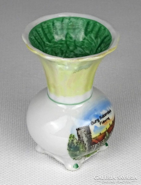 1O022 Burg Rabenstein - Carl Wilhelm & Co. Deesbach porcelán ibolyaváza 8 cm