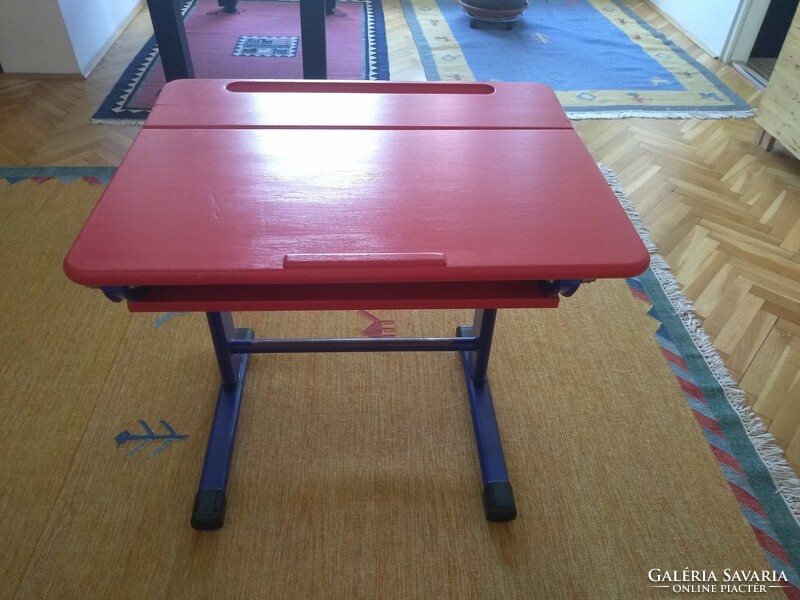 Cheerful, colorful, retro school table / children's desk