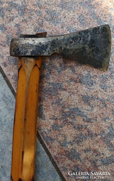 Antique wood-handled step ax type