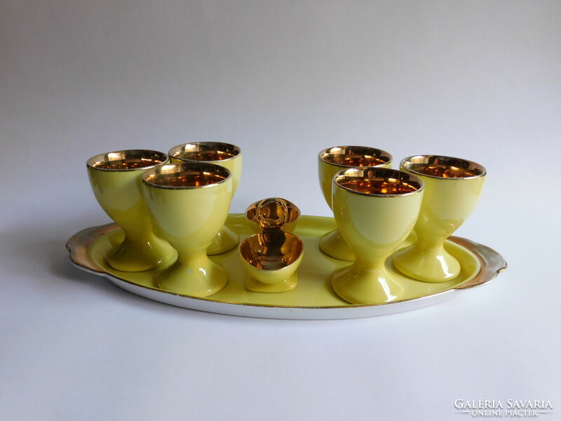 Art deco soft-boiled egg serving set