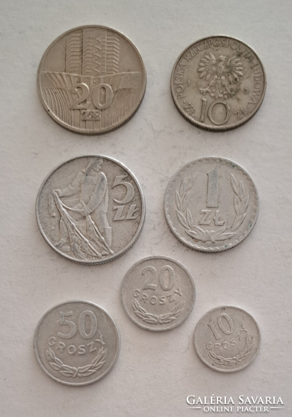 1973. Lengyelország  20, 10 1 Zloty, 10, 20,  50 Groszy 7 db  (394)