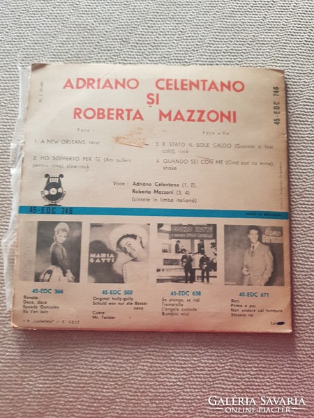 Abriano Celentano small record, record vinyl Italy