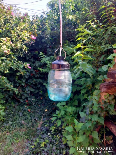 Vintage suspended industrial or barn lamp, made in the former Soviet Union in the 1970s.