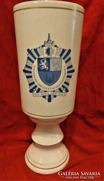 Porcelain commemorative goblet /Szeged law enforcement secondary school/ 25/9.5 Cm, 0.6 Kg.