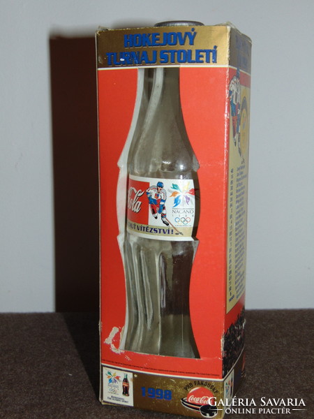 2 dl. Coca-Cola üveg, díszüveg, emléküveg, sport relikvia 1998