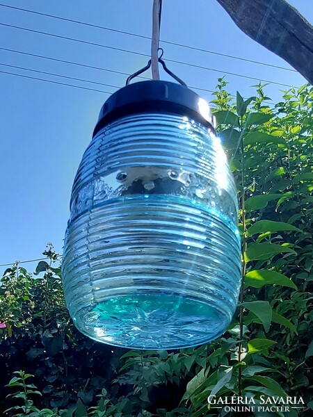 Vintage suspended industrial or barn lamp, made in the former Soviet Union in the 1970s.