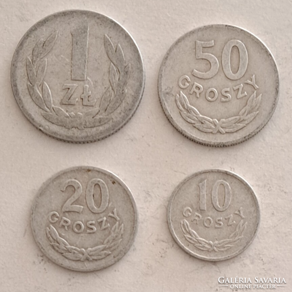 1949. Poland zloty, 50, 20, 10 groszy 4 pieces (352)