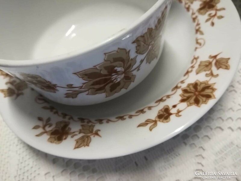 Alföldi porcelán barna indamintás teás csésze