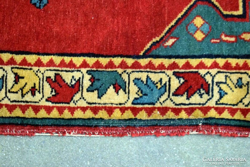 Antique carpet, hand-knotted 261 x 94 cm + fringe
