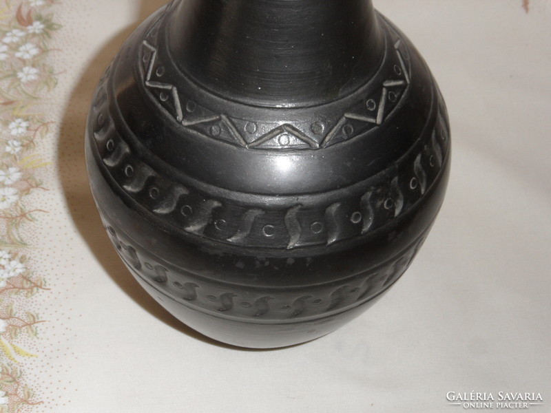 Mohács locksmith László graphite gray/ black ceramic vase