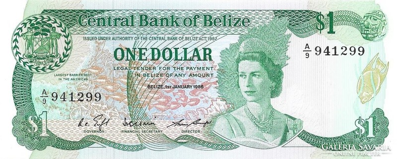 1 dollár 1986 Belize UNC