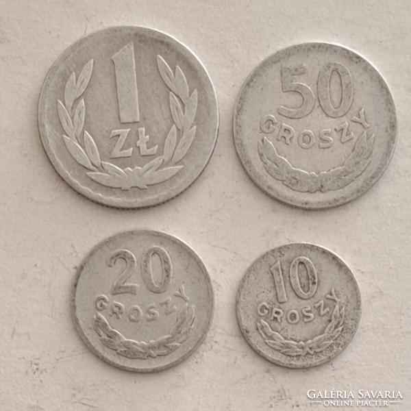 1949. Poland 1 zloty, 50, 20, 10 groszy 4 pieces (307)