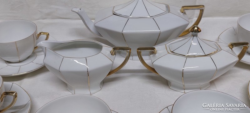 Victoria China Art Deco porcelán kávés , vagy teáskészletkészlet