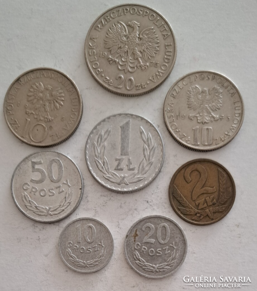 1975. Lengyelország  20, 10 1 Zloty, 10, 20,  50 Groszy 8 db  (374)