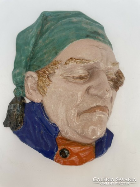 Antique Italian nobleman wall mask/wall decoration ceramics
