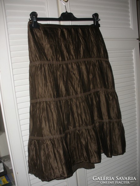 Caterpillar silk skirt, chocolate brown