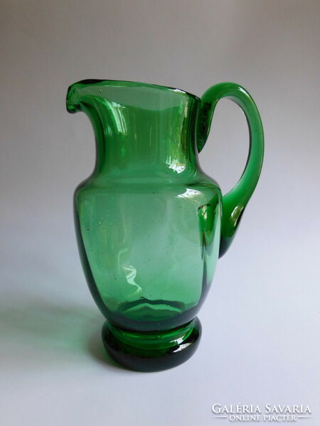 Old blown green glass jug 6 dl