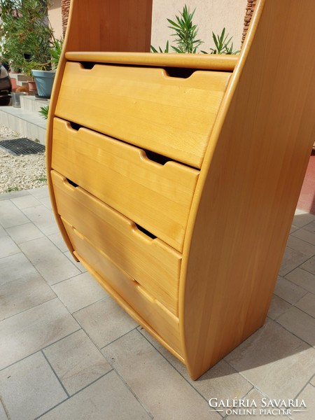 For sale is a special curved shelf made of hard wood with 4 drawers