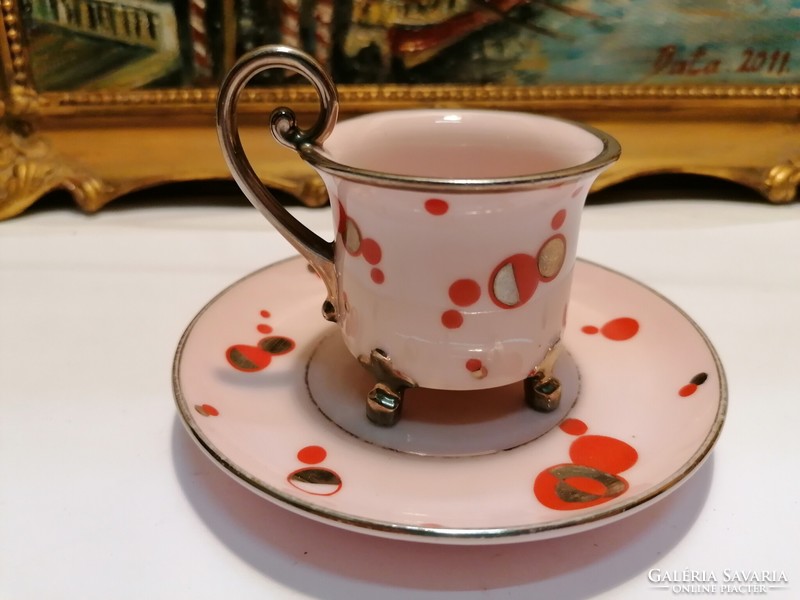 Pulses porcelain collectible porcelain 4-legged cup beauty with silver painting (1)