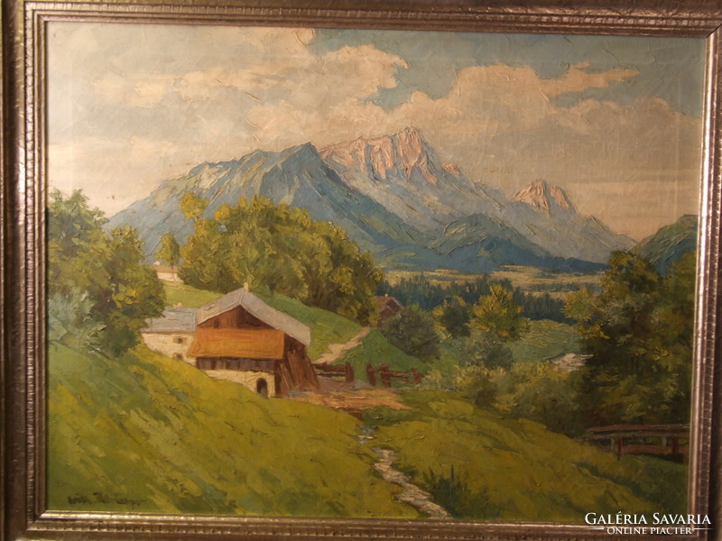 Alpine landscape, oil painting (428277)