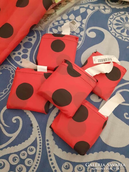 Miraculous ladybug - ikea skynke red black polka dot bag