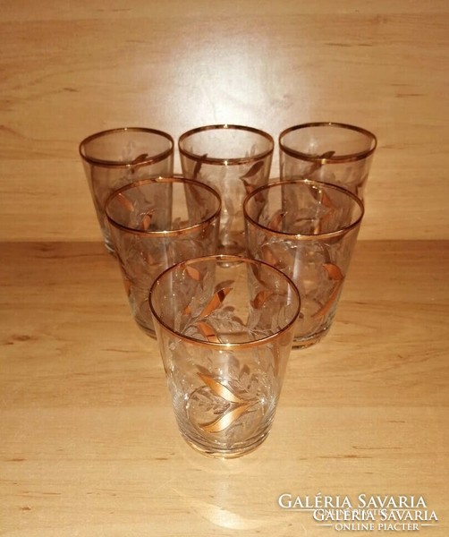 Retro gilded engraved concentrated glass cup set 6 pcs (1 / k)