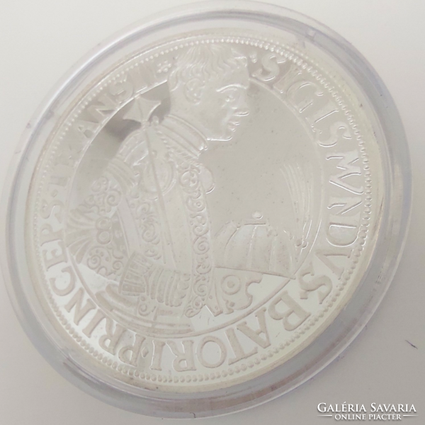 267T. Ezüst 20g 999‰ Emlékérme Magyar talllérok utánveretben - Báthory Zsigmond tallérja Proof