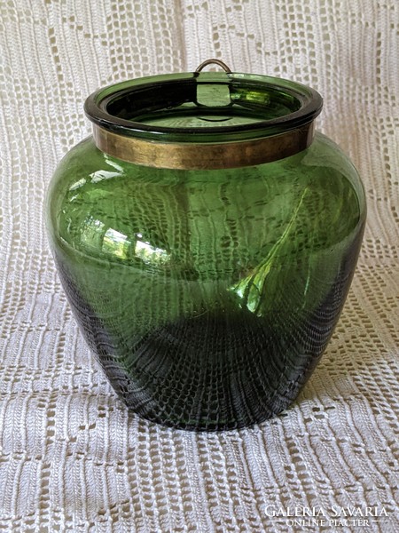 Plantanova green glass planter, pot