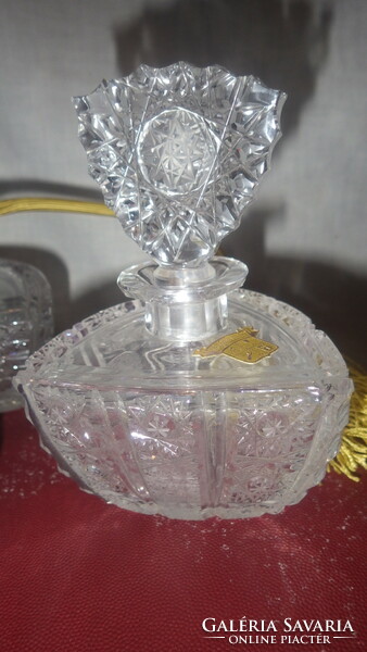 Cseh Sklo Bohemia kristály parfümös készlet dobozában