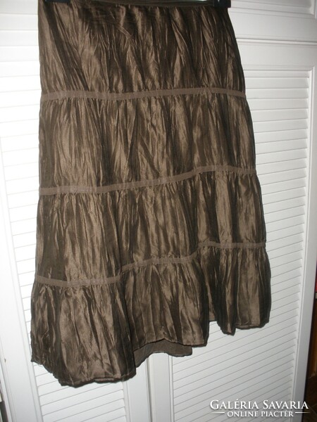 Caterpillar silk skirt, chocolate brown