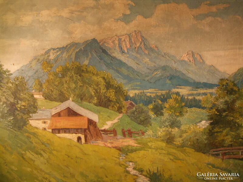 Alpine landscape, oil painting (428277)