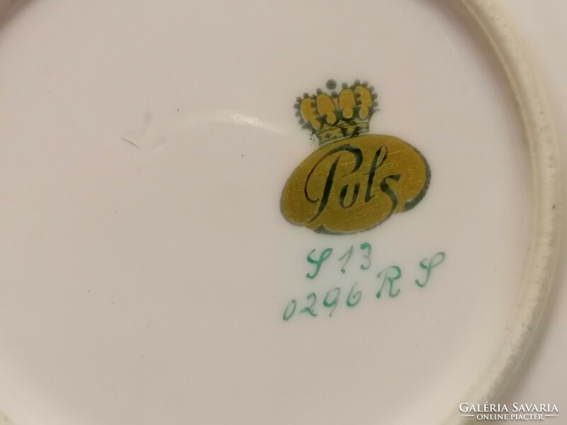 PULS porcelán gyűjteményes porcelán 4 lábú csésze gyönyörűség ezüst festéssel (1)