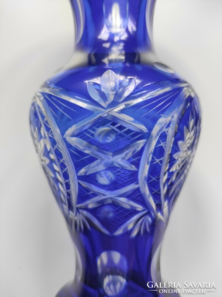 Blue crystal vase