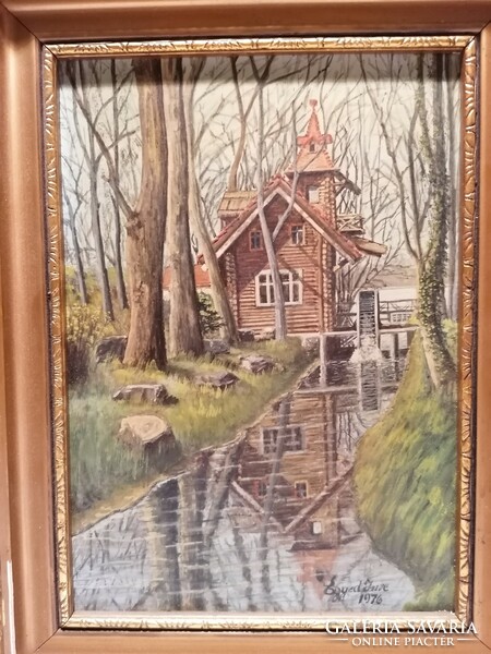 Egyed imre 1976 watermill house painting