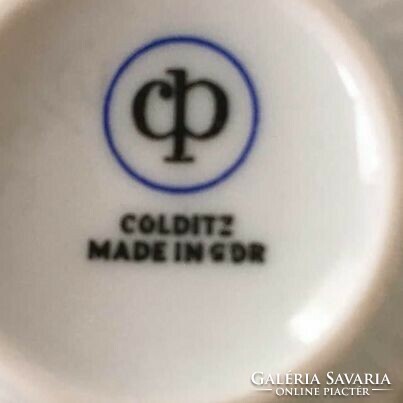 Egyedi német Colditz (made in GDR) porcelán kávéskészlet virágmintás dekorral