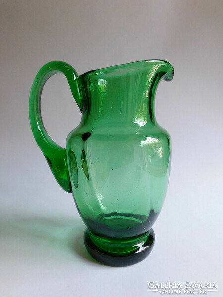 Old blown green glass jug 6 dl
