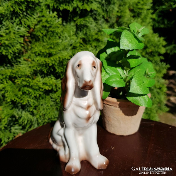 Hollóházi porcelán kutya figura