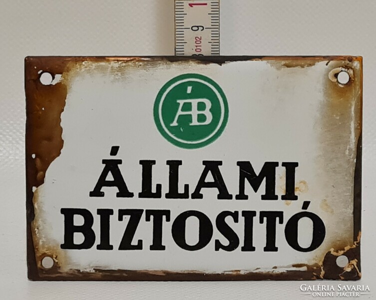 Enamel sign with 