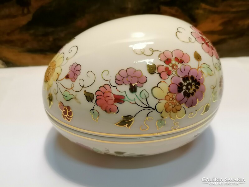Zsolnay porcelain, large butterfly egg, bonbonier signed by artist