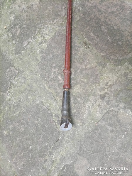 A rarity of a riding staff with a dagger leather strike