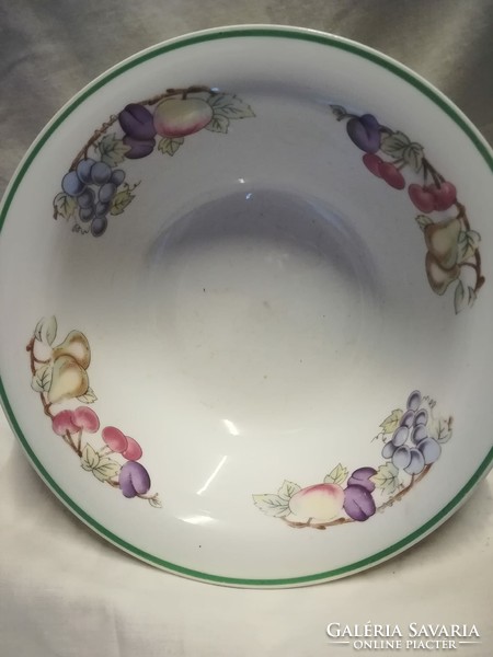 Fruit-patterned earthenware bowl