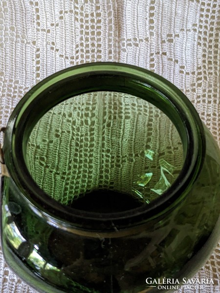 Plantanova zöld üveg virágtartó, kaspó